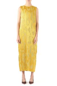Абстрактное плиссированное платье-рубашка миди с фигурным вырезом Jason Wu, желтый