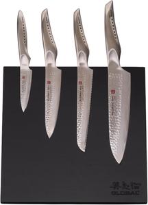 Global Bitoku набор из 5 предметов SAI Essentials - магнитная подставка, 4 ножа: шеф-нож 20 см, универсальный 15 см, универсальный зубчатый 15 см, овощной 7,5 см, черный