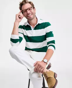 Мужская рубашка-регби в широкую полоску Club Room, желтый