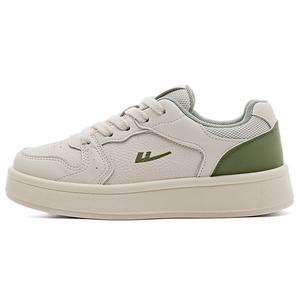 WARRIOR Легкие противоскользящие скейтерские кеды женские бежево-зеленые, цвет Beige Green