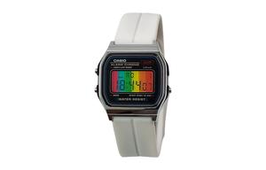 CASIO Кварцевые часы унисекс с силиконовым ремешком и черным циферблатом