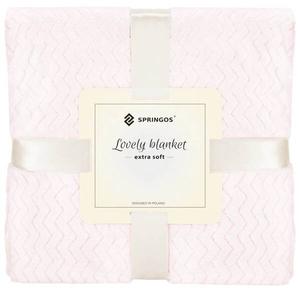 Одеяло Springos 70x160cm Zickzack-Muster, 70x160x2 см, светло-розовый