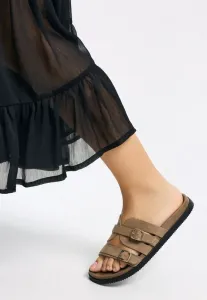 Мулы со спрятанными ремнями Bershka, Sand