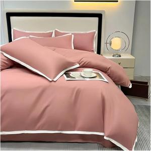 YUSIWOAL Комплект постельного белья однотонный розовый Pink