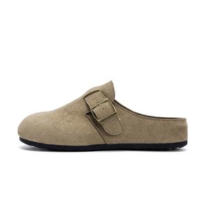 Женские тапочки с закрытым носком, устойчивые к истиранию и бесшумные HUANQIU, бежевый (hidden wedge)