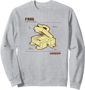 Толстовка с изображением схемы дикой лягушки из Minecraft, серая