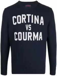 Джемпер с круглым вырезом и надписью Mc2 Saint Barth, синий