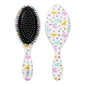 Расческа-щетка для распутывания волос Designed Paddle Detangler Brush Unicorn Red By Kiss
