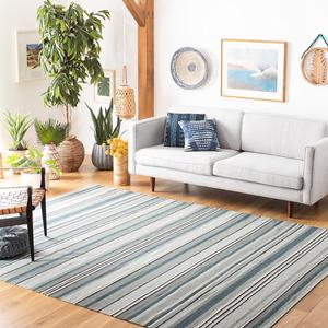 Ковер SAFAVIEH, 244 x 305 см, Striped Kilim Collection Grey STK601F ручной работы из премиальной шерсти для гостиной, столовой, спальни