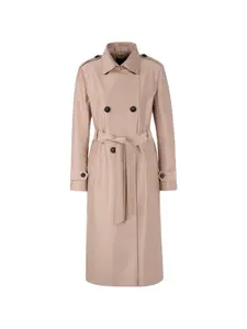 Двубортный плащ с поясом Marccain, бежевый