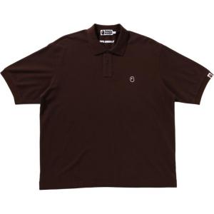 Bape One Point Relax Fit поло A BATHING APE, коричневый