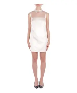 Прозрачное платье с застежкой на пуговицы сзади. Elisabetta Franchi, желтый