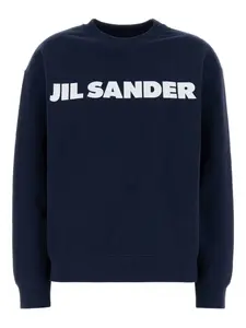 Хлопковая толстовка с логотипом JIL SANDER, синий