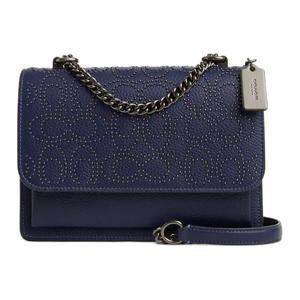 Клэр Личи Зернистая Кожаная Сумка Через Плечо, Кроссбоди Трумпетс Женская Морская Синева COACH