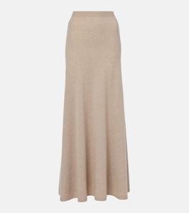 Юбка макси из кашемира Jovan The Row, Beige Melange