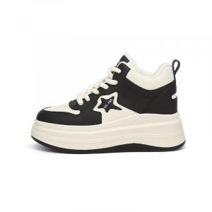 Кеды, скейтборд обувь женская высокая Daphne, цвет Black/black coffee