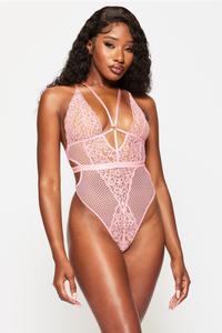 Боди из кружева с цветочным принтом The Obsession Ann Summers, розовый