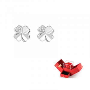 ZSY Серьги-гвоздики из чистого серебра 999 пробы, женские, в подарочной коробке