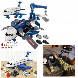 БОЛЬШОЙ Самолет Расширяемая Парковка Полиция + Автомобили Полицейский Кран КАЧЕСТВО bez marki