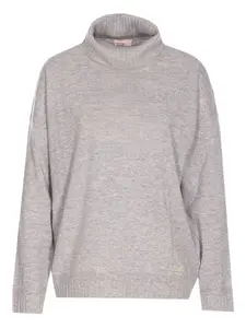 Свитер с высоким воротником и логотипом Liu Jo, серый