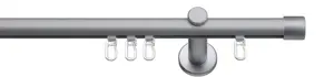 Карниз для штор Indeko "Андракс", 1 направляющая, фиксированного размера, комплект внутренней направляющей, включая планеры и крепежный материал 200 см, Ø16мм, цвет edelstahlfarben/silberfarben