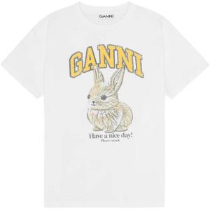 Футболка Bunny GANNI, ярко-белый