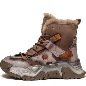 Теплые износостойкие противоскользящие массивные кроссовки женские MATA, коричневый