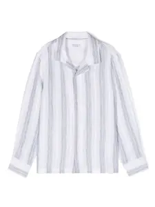 Рубашка в полоску Brunello Cucinelli Kids, серый