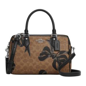 COACH Рюкзак Rowan Coated Canvas Crossbody средний женский tan & black