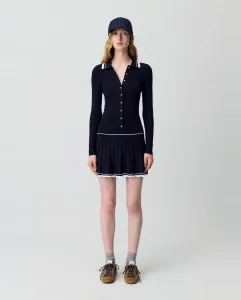 Трикотажное платье-рубашка Claudie Pierlot, темно-синий