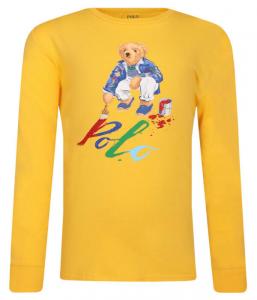 Лонгслив детский Polo Ralph Lauren с изображением медведя, желтый