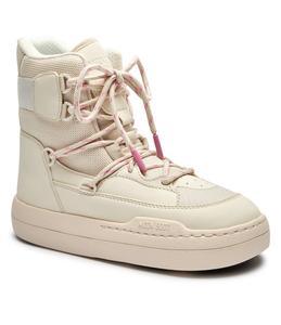 Зимние ботинки Moon Boot на толстой подошве со шнуровкой, бежевый