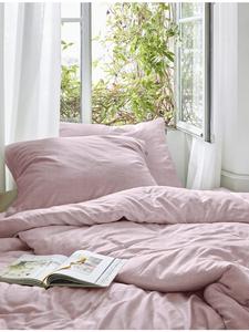 Легкое постельное белье из сирсакера розового цвета Irisette, 135 x 200 + 80 x 80 см