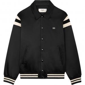 CELINE Вышитая куртка на пуговицах с логотипом, Black