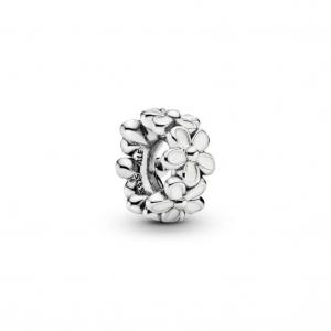 Шарм White Daisy Flower Spacer Pandora, стерлинговое серебро