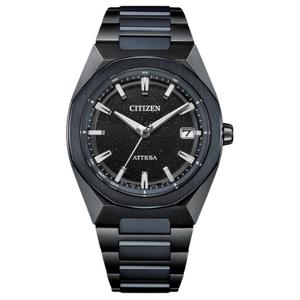 Attesa 100m Water Resistant Light Powered Quartz Movement Titanium Strap Watch 39mm CITIZEN, черный dial