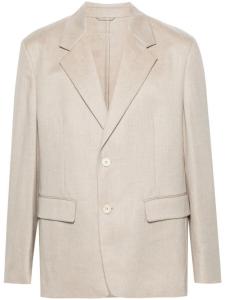 Prada кашемировый пиджак с логотипом, нейтральный цвет