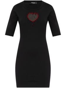 Dsquared2 мини-платье из хлопка с логотипом DSQUARED2, черный