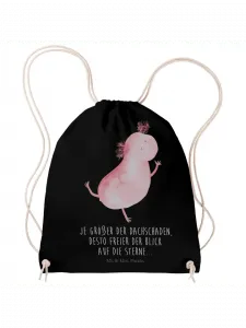 Спортивная сумка Mr & Mrs Panda Sportbeutel Axolotl Tanzen, черный