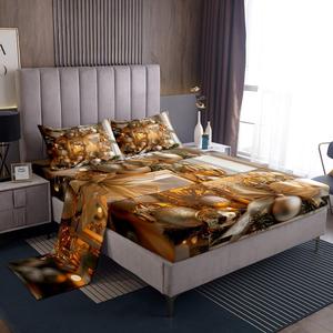 Erosebridal Комплект постельного белья с новогодним принтом для детей, Beige