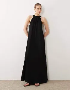 Черное платье из сетки-трапеции с завязками ASOS DESIGN