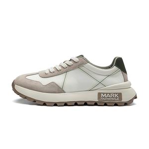 FAIRWHALE Низкие повседневные мужские кроссовки бело-серые, цвет White Gray