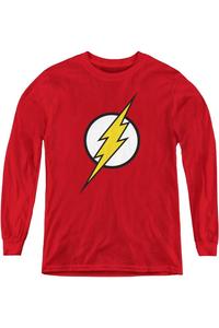 Футболка с длинным рукавом для подростков с логотипом Флэша из Лиги Справедливости Америки Gildan, красный