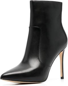 Женские стильные ботильоны на высокой шпильке Miss Left с закрытым заостренным носком, боковой молнией, гладкой поверхностью, для осени, повседневные и для работы, размеры 4-16 US, Black