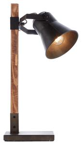 Brilliant Великолепная настольная лампа E27, черный металл/дерево