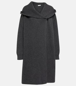Кардиган из шерсти и кашемира ALAÏA, серый