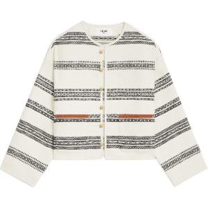 Пиджак женский Celine с узором, белый / черный