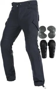 Мотоциклетные брюки для женщин с защитой, регулируемыми наколенниками, защитные джинсовые брюки из джинсовой ткани со светоотражающими полосами, 6 карманов, Black