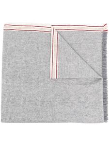 Кашемировый шарф с полосками Brunello Cucinelli, серый