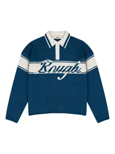 Полосатая рубашка поло с длинными рукавами ROUGH., синий